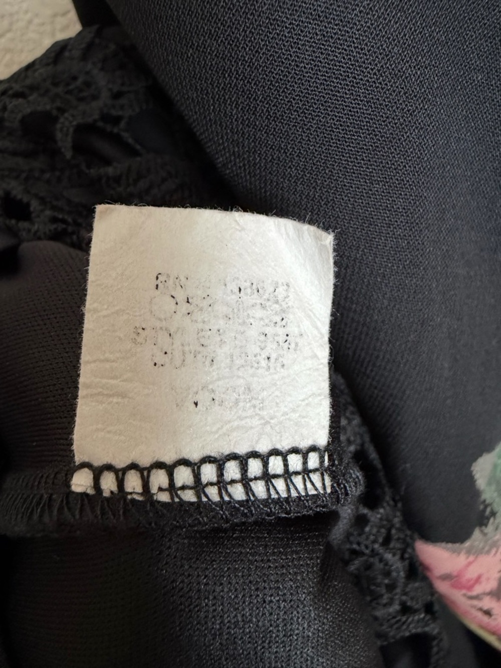 Slip Dress Black Floral Crochet Lace Hem Mini Lined Spaghetti Strap Size S Voom - Picture 4 of 13